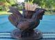 Sculpture pot Coq bois Art Nouveau Art Nouveau wooden rooster pot sculpture