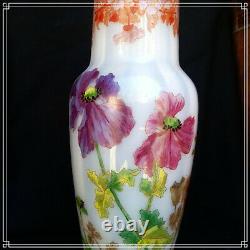 Splendide Vase Buffon Art Nouveau En Verre De Saint Denis Par Legras Montjoye