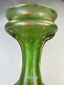 Splendide Vase Verre Irise Loetz Austria Art Nouveau 1900 Hauteur 25 CM