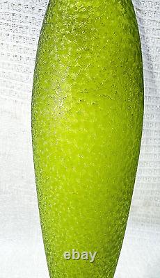 St Louis Acid Etched Glass Vase Cristal Grave Acide De Couleur Colore Baccarat