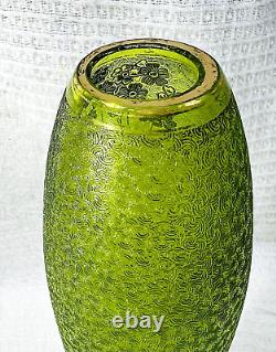 St Louis Acid Etched Glass Vase Cristal Grave Acide De Couleur Colore Baccarat