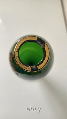 St Louis Vase 1908 Art Deco Nouveau Vert doré Carl GOLDBERG à Haida (attribué à)