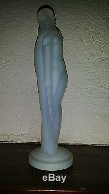Statue Opalescent Etling Art Nouveau Sculpture Femme Nu