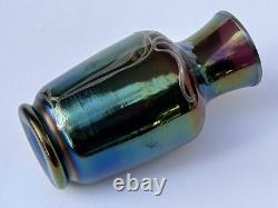 Sublime ancien VASE LOETZ Art Nouveau verre irisé fleur incrustation d'argent