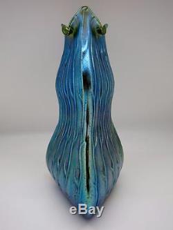 Superb 10 Inch Loetz Neptun Iridescent Glass Vase Bohemian Art Nouveau c1903 #1