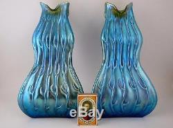 Superb 10 Inch Loetz Neptun Iridescent Glass Vase Bohemian Art Nouveau c1903 #1