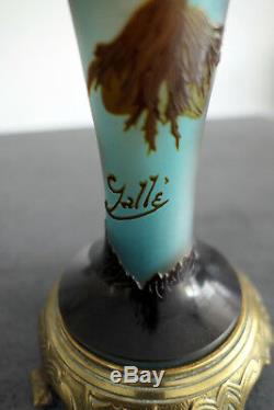 Superbe Et Authentique Vase Émile Gallé Époque Art Nouveau Decor De Noisettes