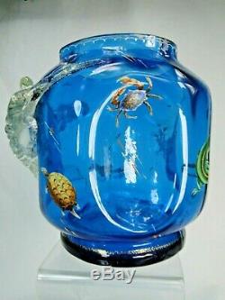 Superbe Grand Vase Emaille Art Nouveau 1900 Epoque Galle Salamandre Haut Relief