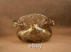 Superbe Importante Coupe Vase Col Mouchoir Art Nouveau En Verre Ernest Leveillé