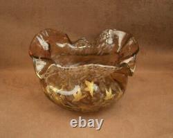 Superbe Importante Coupe Vase Col Mouchoir Art Nouveau En Verre Ernest Leveillé