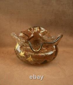 Superbe Importante Coupe Vase Col Mouchoir Art Nouveau En Verre Ernest Leveillé