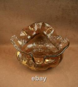 Superbe Importante Coupe Vase Col Mouchoir Art Nouveau En Verre Ernest Leveillé