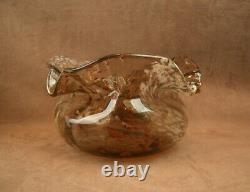 Superbe Importante Coupe Vase Col Mouchoir Art Nouveau En Verre Ernest Leveillé