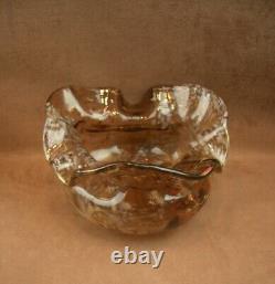 Superbe Importante Coupe Vase Col Mouchoir Art Nouveau En Verre Ernest Leveillé