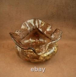 Superbe Importante Coupe Vase Col Mouchoir Art Nouveau En Verre Ernest Leveillé