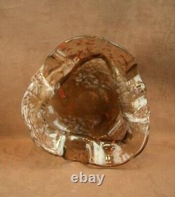 Superbe Importante Coupe Vase Col Mouchoir Art Nouveau En Verre Ernest Leveillé
