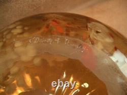 Superbe Importante Coupe Vase Col Mouchoir Art Nouveau En Verre Ernest Leveillé