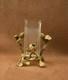 Superbe Petit Vase Art Nouveau Bronze Iris Baccarat Escalier De Cristal