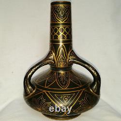 Superbe Vase Art Nouveau En Faience De Tours Jaget Pinon