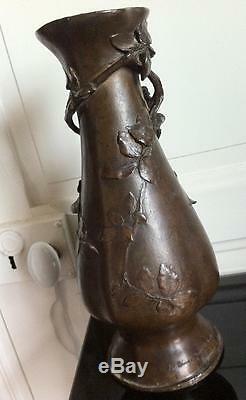 Superbe Vase Art nouveau Bronze signé SANGLAN Fondeur PARIS Piéce unique