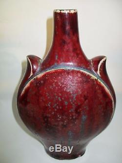 Superbe Vase Ceramique Art Nouveau Dalpayrat Sang De Boeuf Forme De Gourde