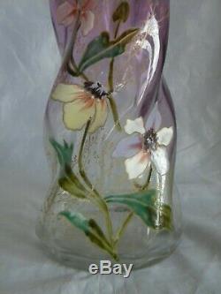 Superbe Vase Emaille Legras Art Nouveau