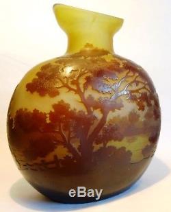 Superbe Vase Gallé A Décor Vosgien Art Nouveau 1900 No Daum