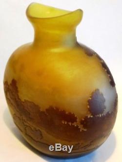 Superbe Vase Gallé A Décor Vosgien Art Nouveau 1900 No Daum