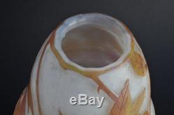 Superbe Vase Legras Glycines 1900 Art Nouveau Pâte de verre Jugendstil Gallé
