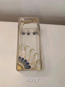 Superbe Vase Soliflore Art Nouveau Cristal Décor Floral Fait main JOSEF RIEDEL