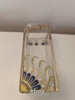 Superbe Vase Soliflore Art Nouveau Cristal Décor Floral Fait main JOSEF RIEDEL