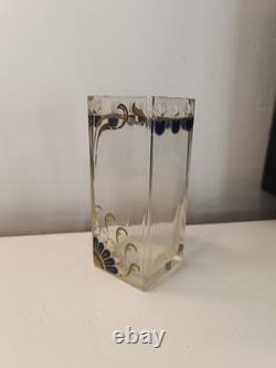 Superbe Vase Soliflore Art Nouveau Cristal Décor Floral Fait main JOSEF RIEDEL