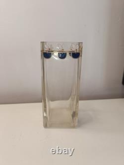 Superbe Vase Soliflore Art Nouveau Cristal Décor Floral Fait main JOSEF RIEDEL