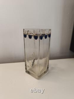 Superbe Vase Soliflore Art Nouveau Cristal Décor Floral Fait main JOSEF RIEDEL