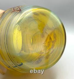 Superbe Vase Tonneau Pate De Verre Art Nouveau Aux Houblons Daum Nancy 1895