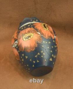Superbe Vase Villeroy & Boch Mettlach Gres Art Nouveau A Decor De Pavots