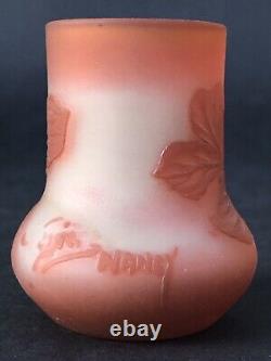 Superbe ancien VASE MINIATURE Art Nouveau signé VESSIERE NANCY no Gallé Daum