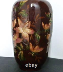 Superbe et grand vase en barbotine Art Nouveau Jugenstil