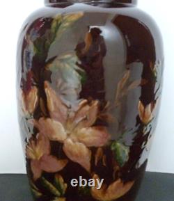 Superbe et grand vase en barbotine Art Nouveau Jugenstil