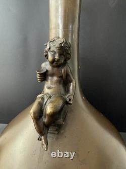 Superbe lampe-vase en bronze, Art déco / Art nouveau, XIXe siècle