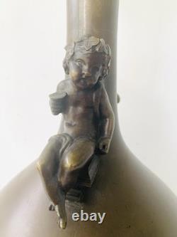 Superbe lampe-vase en bronze, Art déco / Art nouveau, XIXe siècle