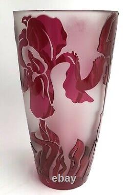 Superbe vase ART-NOUVEAU Jacqueline Simon CRISTAL VAL SAINT LAMBERT XXe