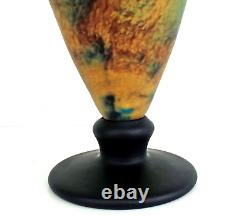 TIEF Grand VASE EN PATE DE VERRE MARMOREEN STYLE ART NOUVEAU (41cm) Signé