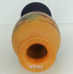 TIEF Grand VASE EN PATE DE VERRE MARMOREEN STYLE ART NOUVEAU (41cm) Signé