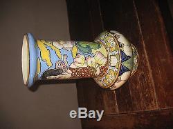 Tres Grand Vase Ceramique Art Nouveaux Signe