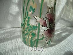 Tres Beau Et Grand Vase Legras Decor Emaille De Pavots Art Nouveau 30 CM