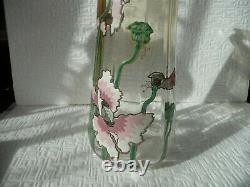 Tres Beau Et Grand Vase Legras Decor Emaille De Pavots Art Nouveau 30 CM