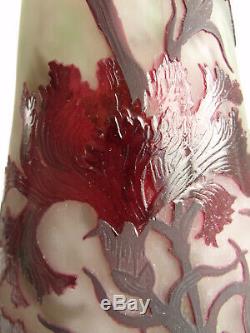 Très Rare Muller Freres vase verre Art Nouveau Deco Jugendstil epoque Daum Gallé