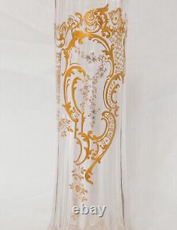 Très grand vase Lamartine en verre par Legras époque Art Nouveau 39cm