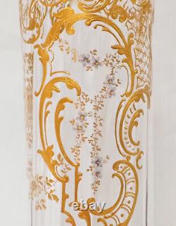 Très grand vase Lamartine en verre par Legras époque Art Nouveau 39cm